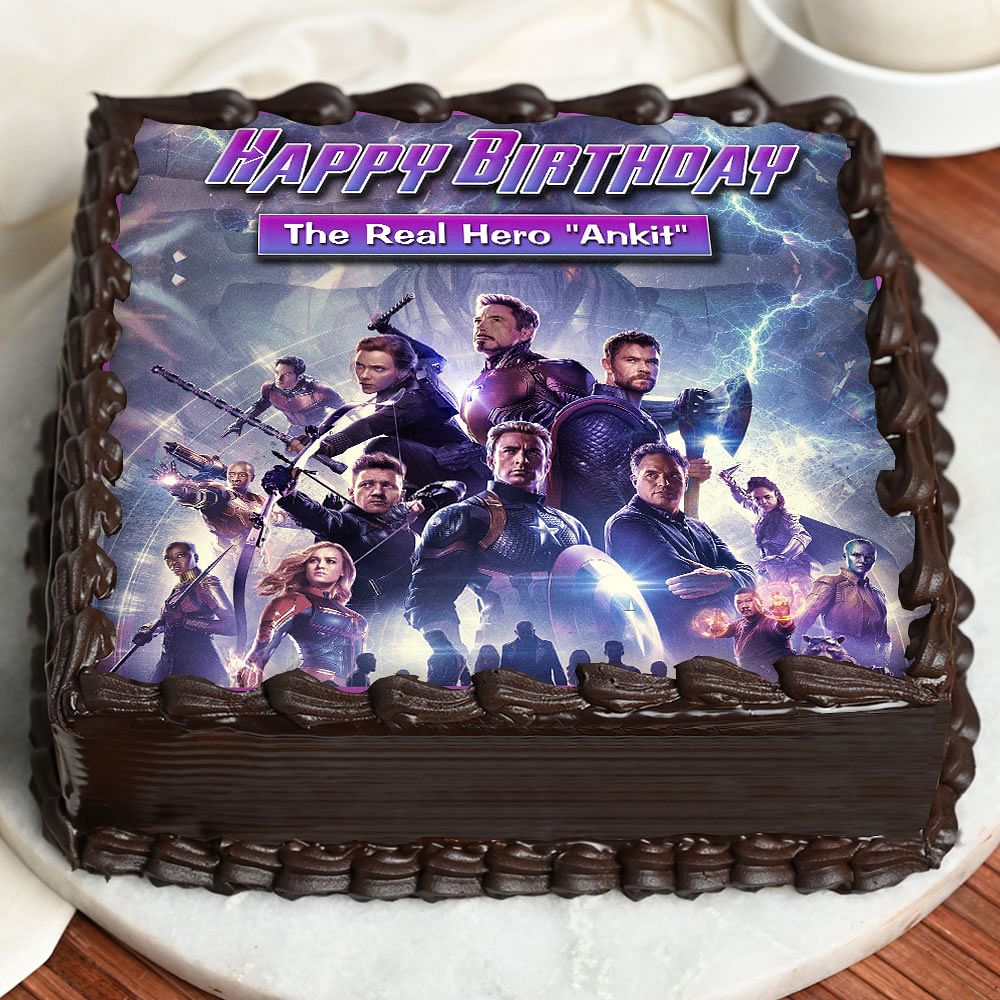 Buy Avengers Square Poster Cake 2-The Avengers Birthday Cake