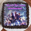 Top View of Avengers Poster Cake for Fans