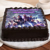 Side View of Avengers Poster Cake for Fans