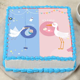 Square Shaped Baby Shower Theme Cake