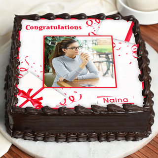 Bandeau Love Congratulations Photo Cake - Send Now