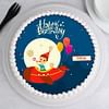 Top View of Soaring High Cake - Round Cartoon Cake for Kids