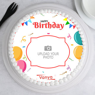 Top View of Birthday Photo Cake