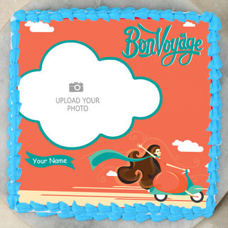 Top View of Bon Voyage Photo Cake