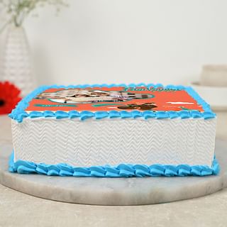 Side View of Bon Voyage Photo Cake