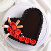 Top View of Heart Shaped Choco Truffle Cake