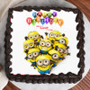 Top View of Minion Photo Cake For Kids Birthday