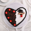 Top View of Heart Shaped Black Forest Vanilla Cake