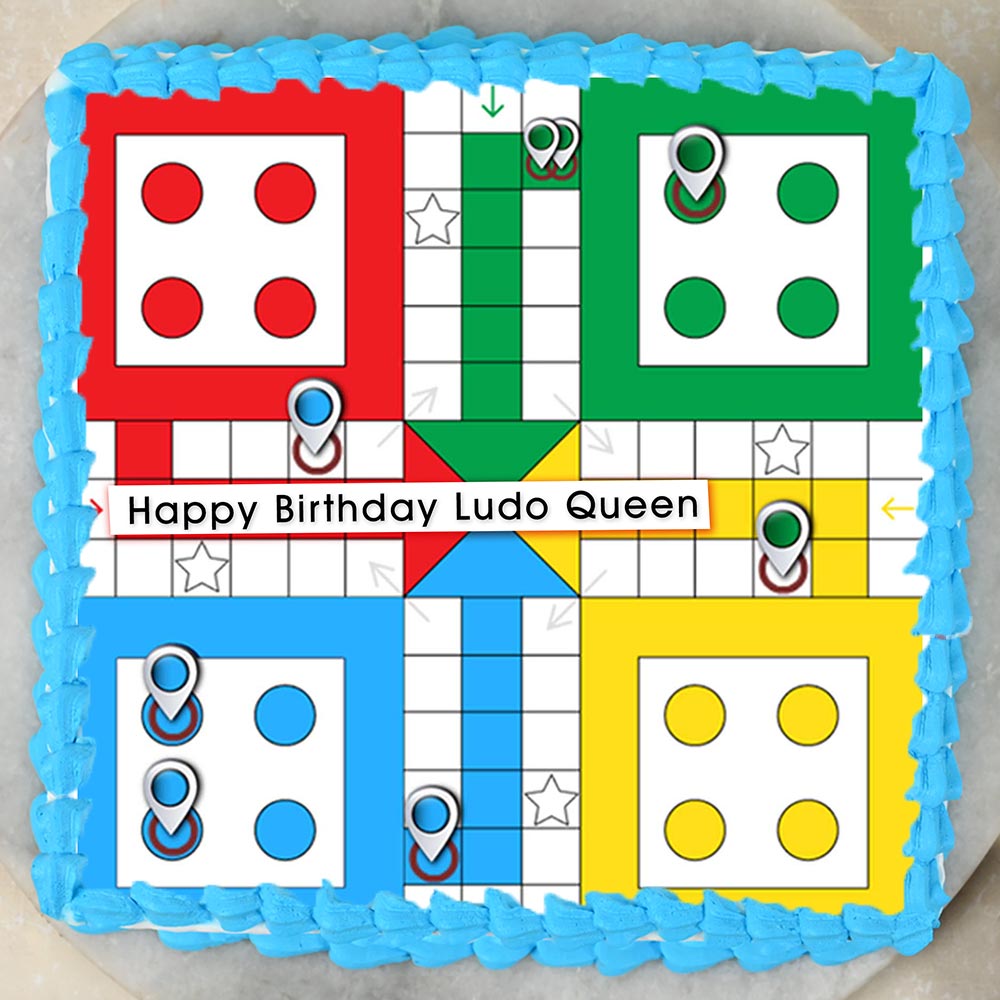 Buy Square-shaped Ludo poster cake-Ludo King Poster Cake
