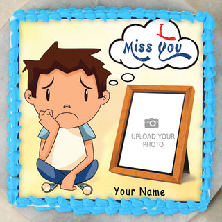 I Miss You Photo Cake- Top View