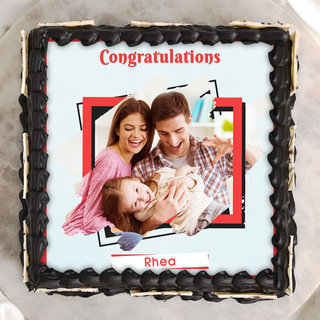 Top View of One And Only - A Congratulations Photo Cake