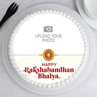 Rakhi Personalised Photo Cake With Single Rakhi