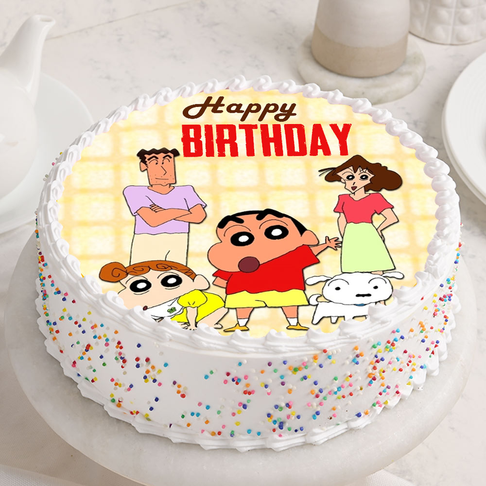 Buy Round Shinchan Family Birthday Vanilla Poster Cake-Hbd ...