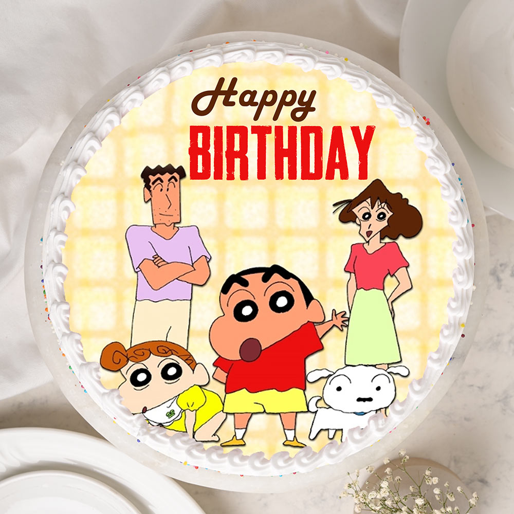 Buy Round Shinchan Family Birthday Vanilla Poster Cake-Hbd ...