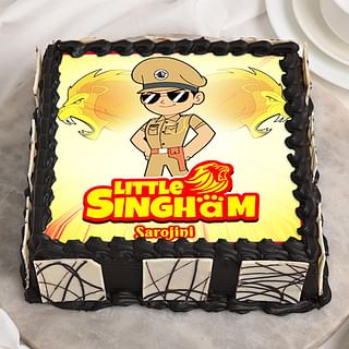 Square-Shaped Little Singham Poster Cake