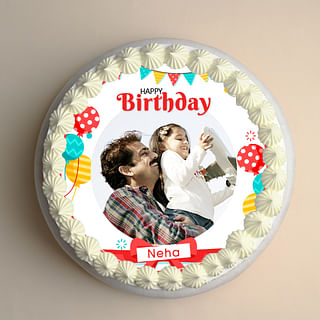 Top View of Soulful Goodness photo cake for birthday