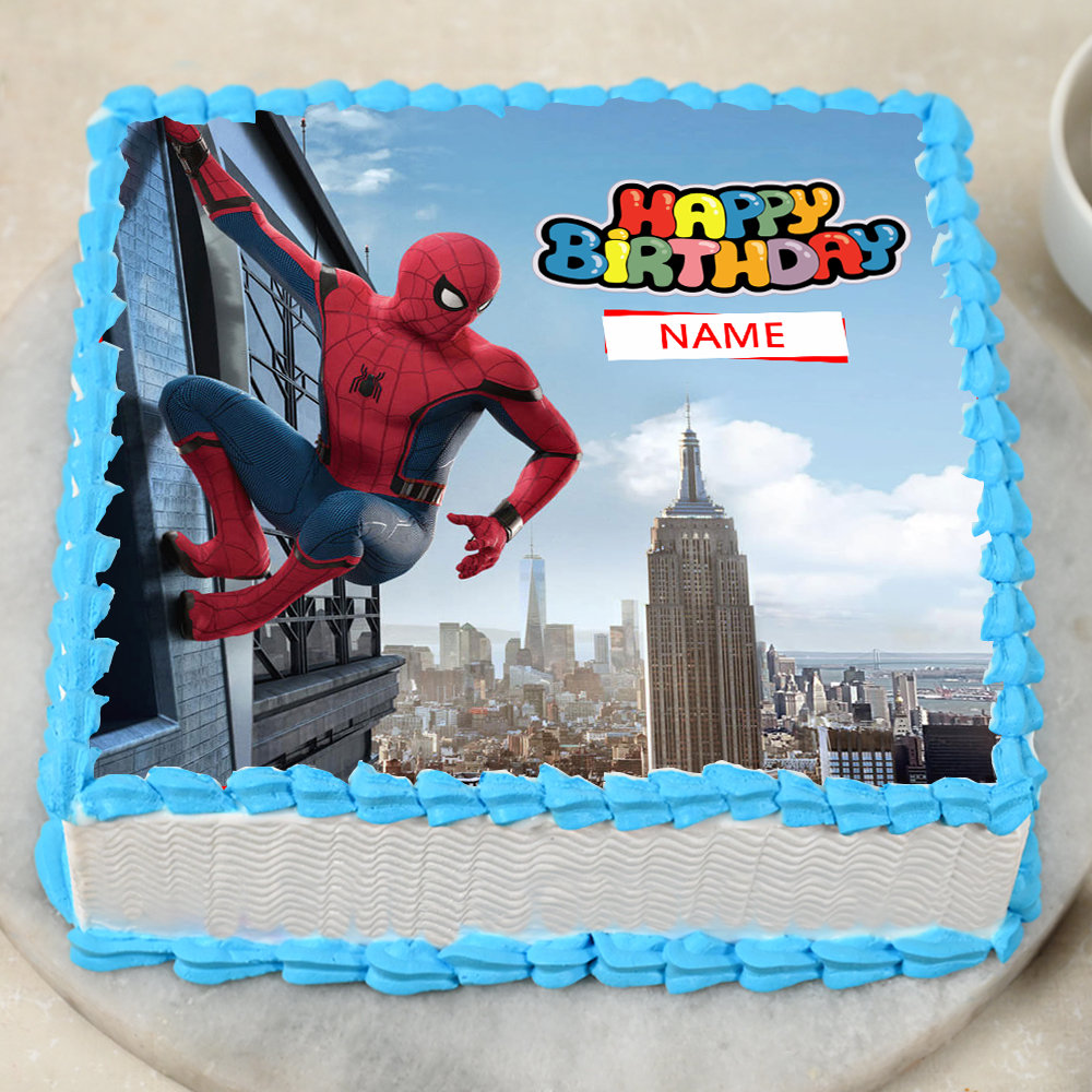 Buy Spiderman Birthday Poster Cake Square Shape-Mysterio Menace