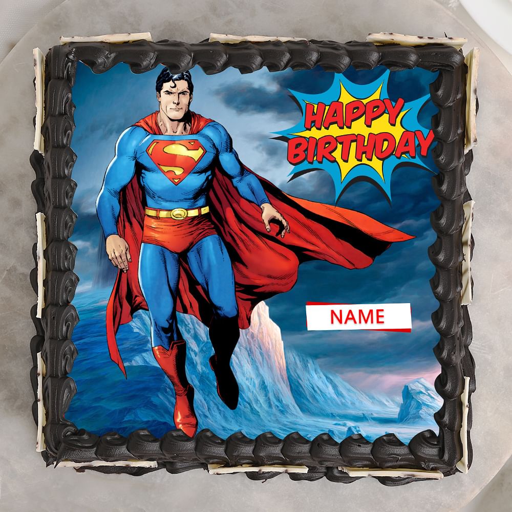 Buy Superman Birthday Poster Cake Square Shape-Superman Smaaash Buy Superman Birthday Poster Cake Square Shape-Superman Smaaash