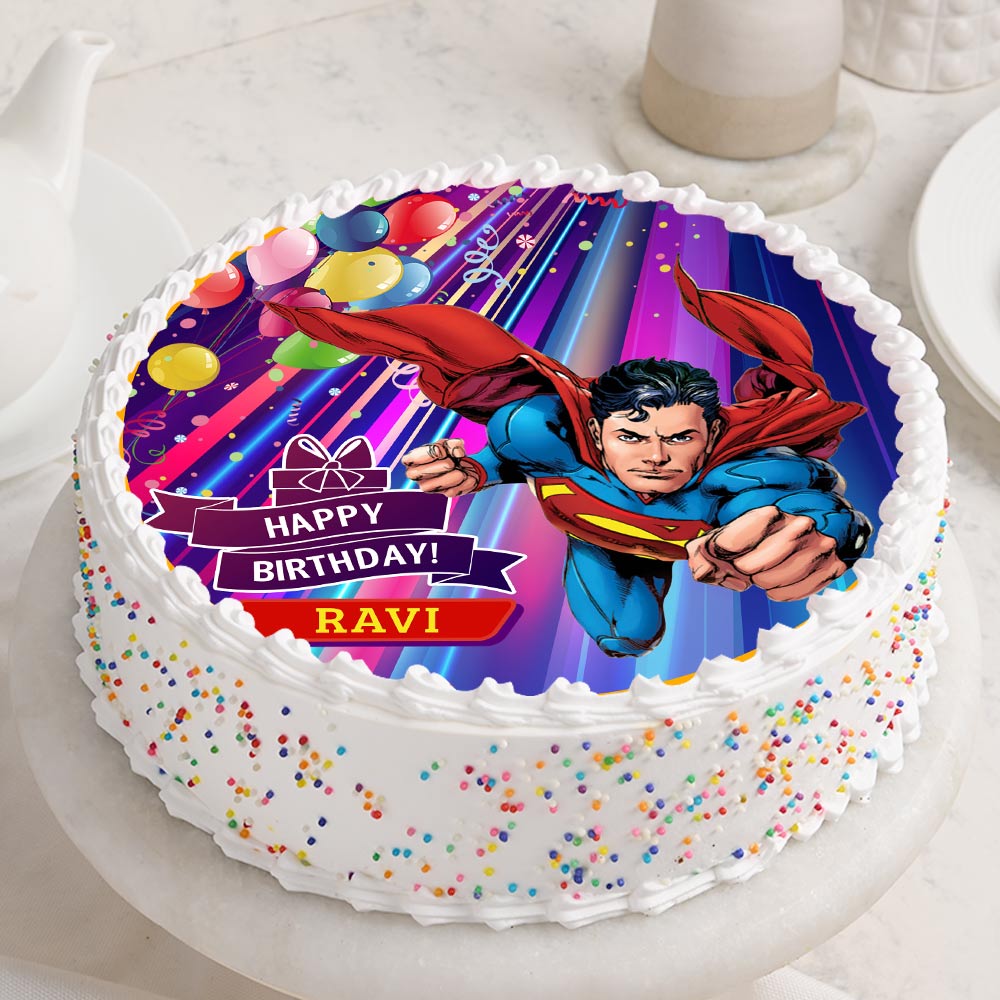 Buy Superman Poster Cake-Superman With A Cake