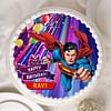 Top view of Superman Poster Cake