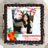 Top View of Wrapped In Love - Congratulations Photo Cake