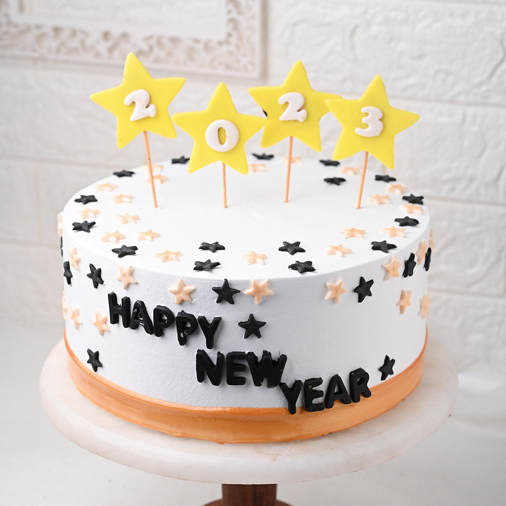 Buy New Year 2023 Theme Cream Cake-Starry New Year Cake