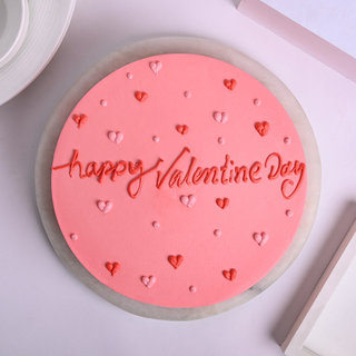 Top View of Strawberry Flavoured Valentine's Day Cake
