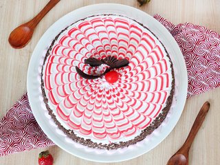 Top View of Chocolate Strawberry Cake