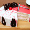 Sliced View of Starwberry Vanilla Cake