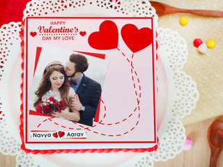 Sweet For My Sweetheart - A personalised valentine photo cake