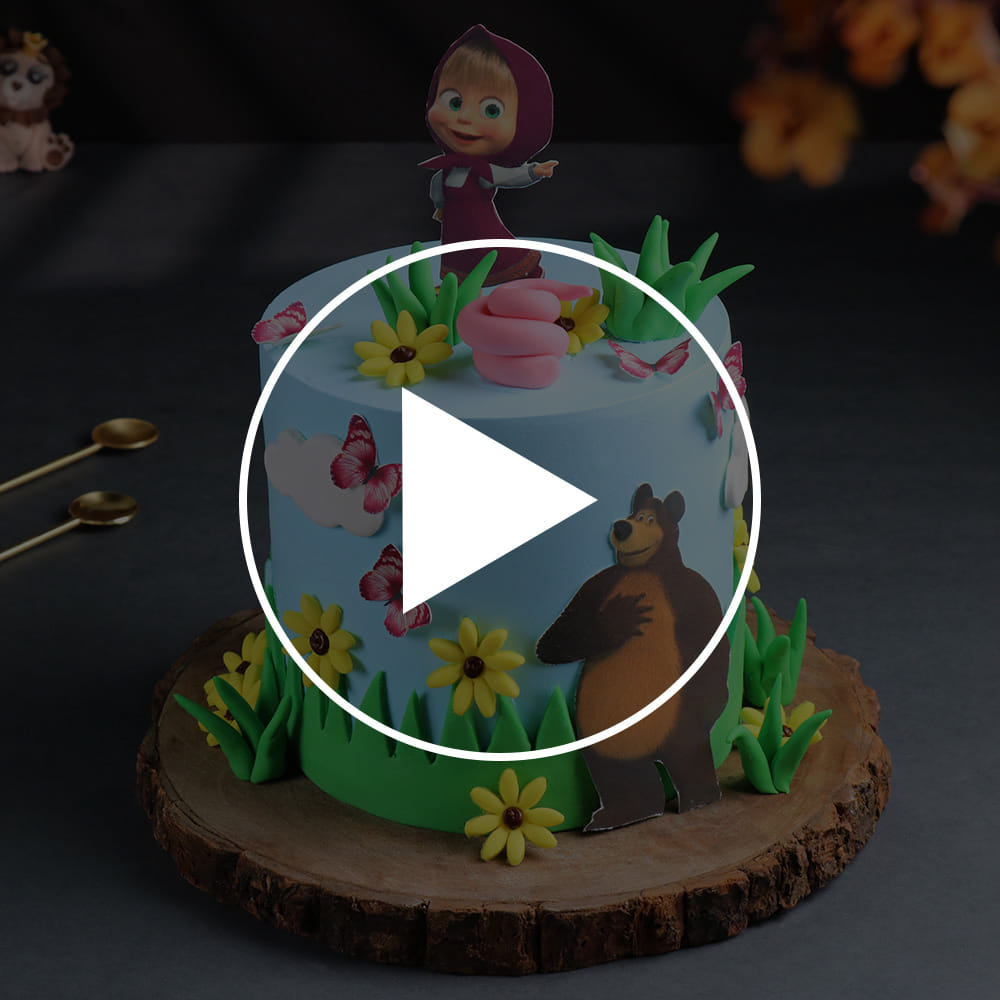 Peppy Masha n Bear Theme Cake
