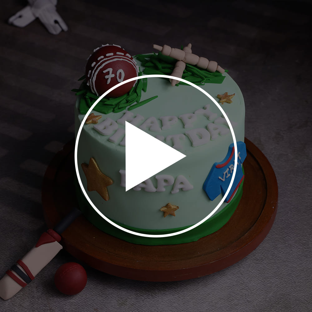 Cricket Fan Theme Birthday Cake