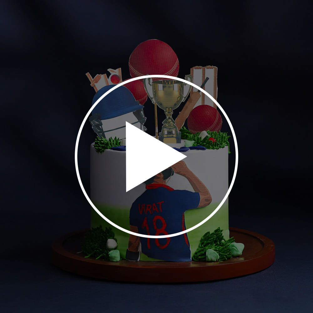 Virat Cricket Theme Cake