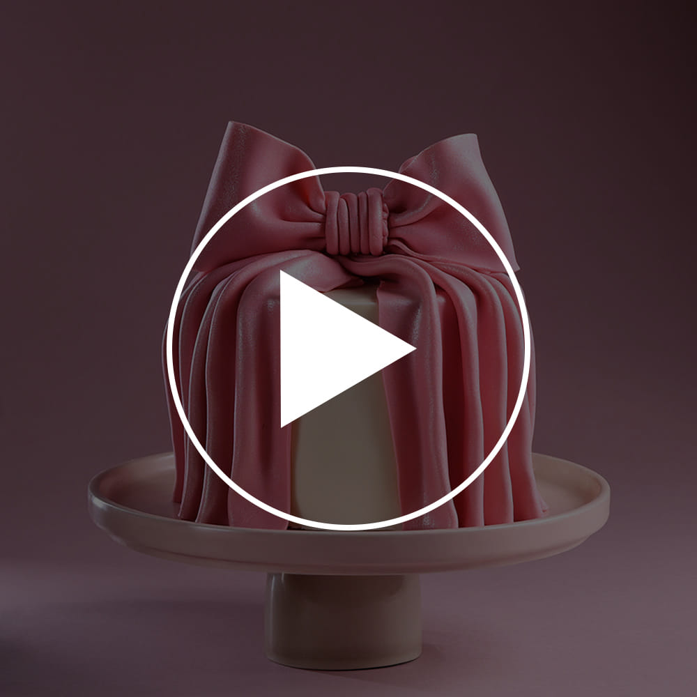 Pink Bow Bridal Cake