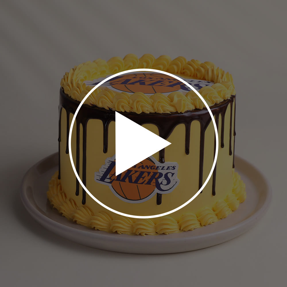 Lakers Drip Basketball Theme Cake