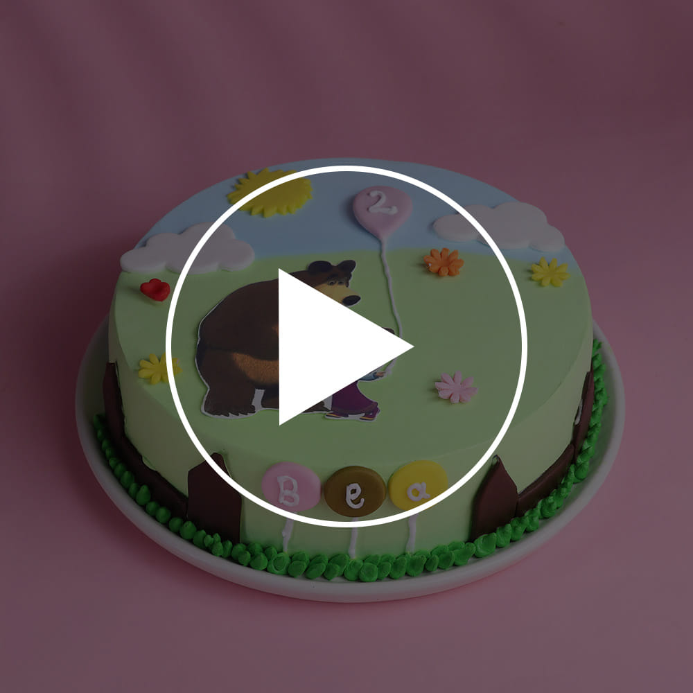 Masha N Bear Fun Park Theme Cake