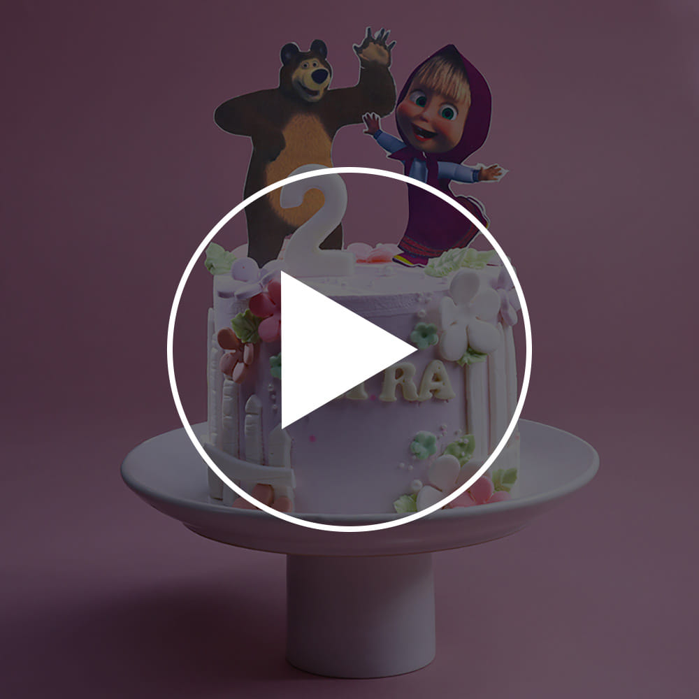 Masha N Bear Floral Cake
