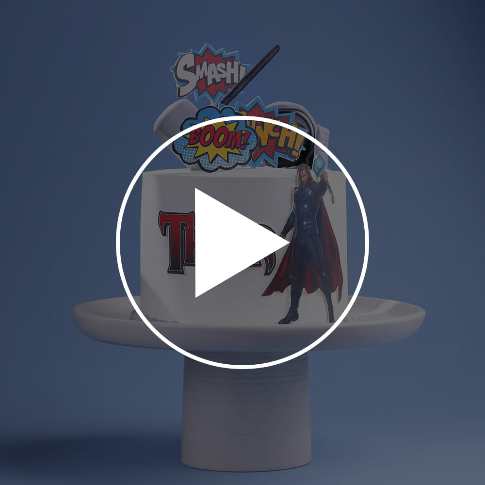 Thor Smashing Avengers Cake