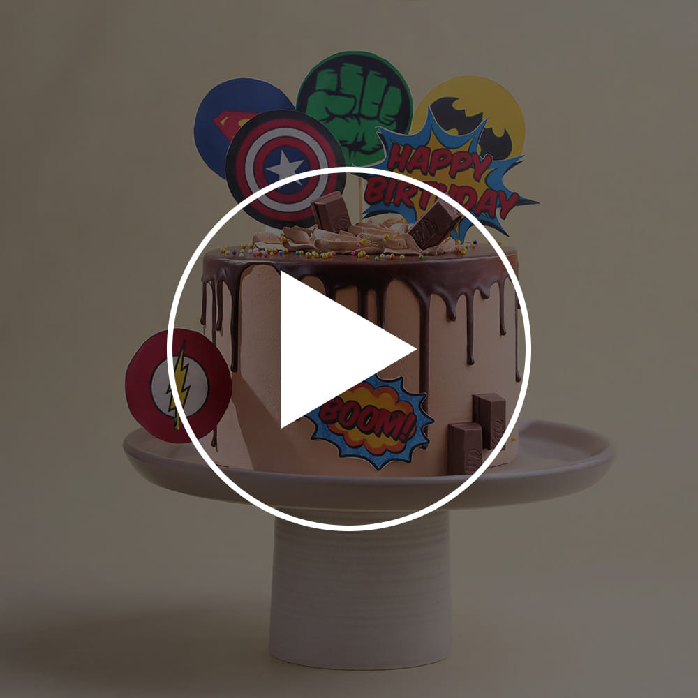 Superheroes Chocolate Drips Cake