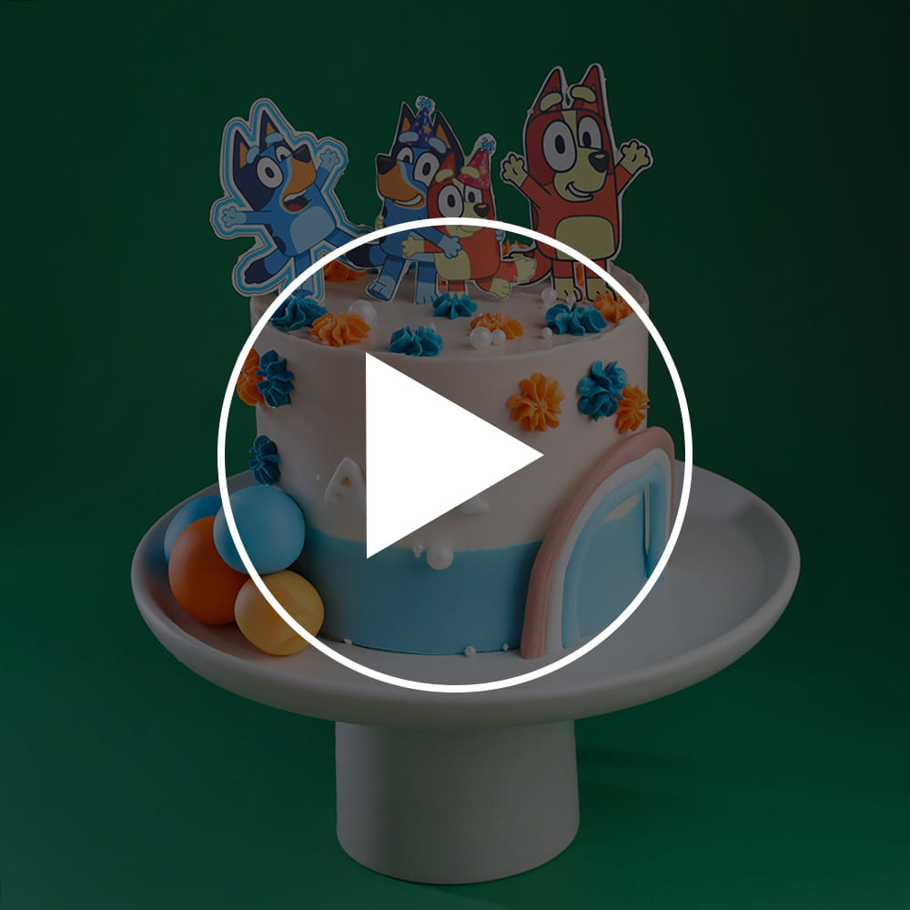 Cheerful Bluey Theme Cake