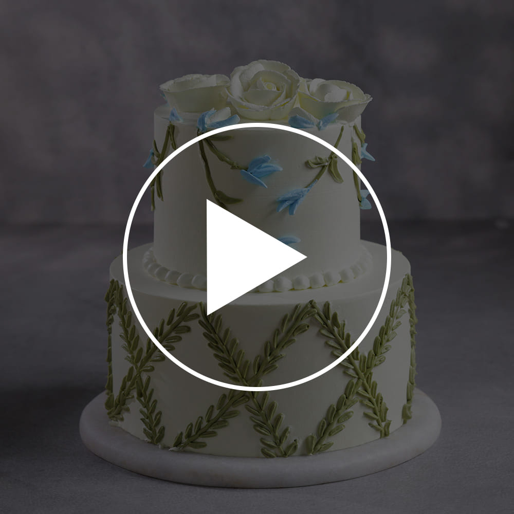 White Roses Floral Cake