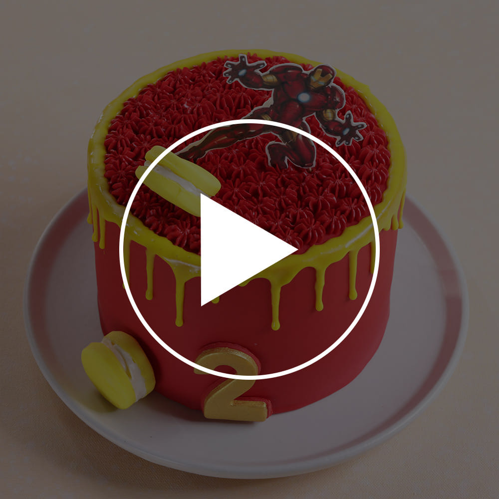 Iron Man In Action Theme Cake