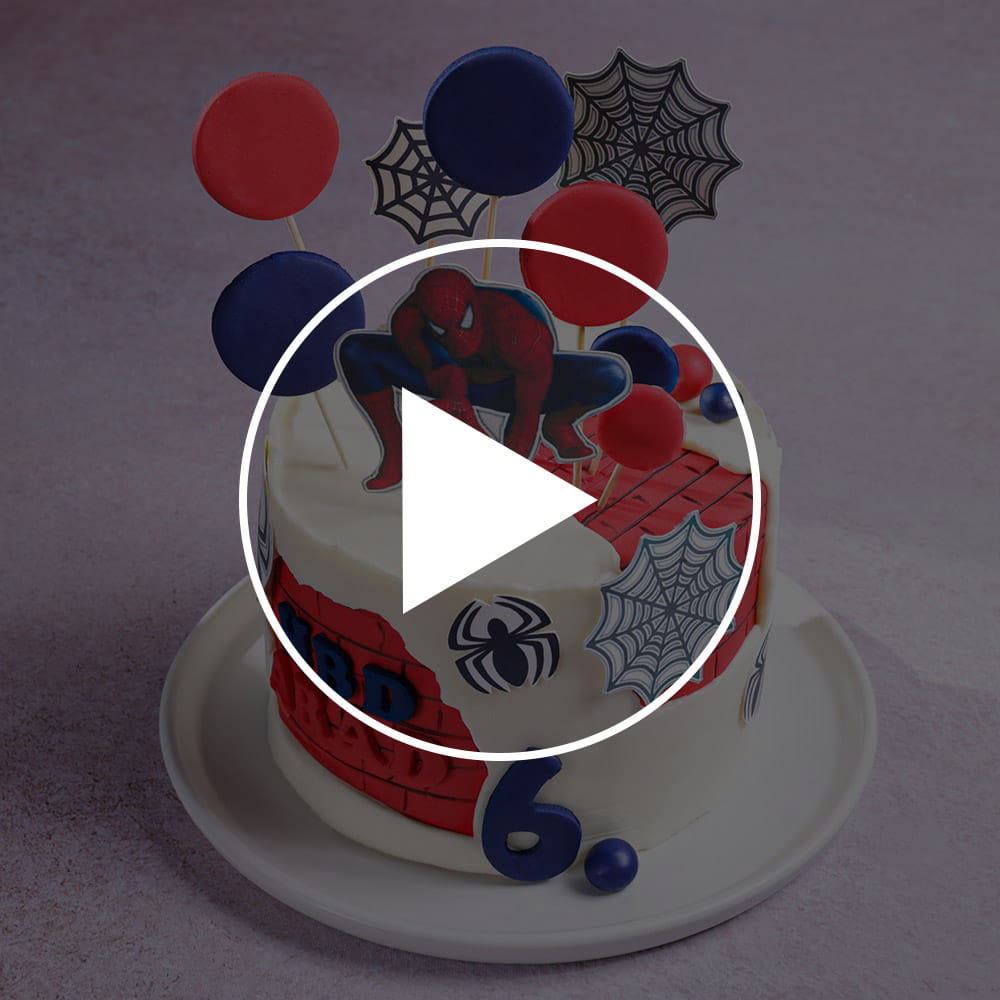 Web Slinger Spiderman Theme Cake