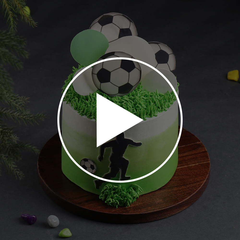 Soccer Theme Cream Cake