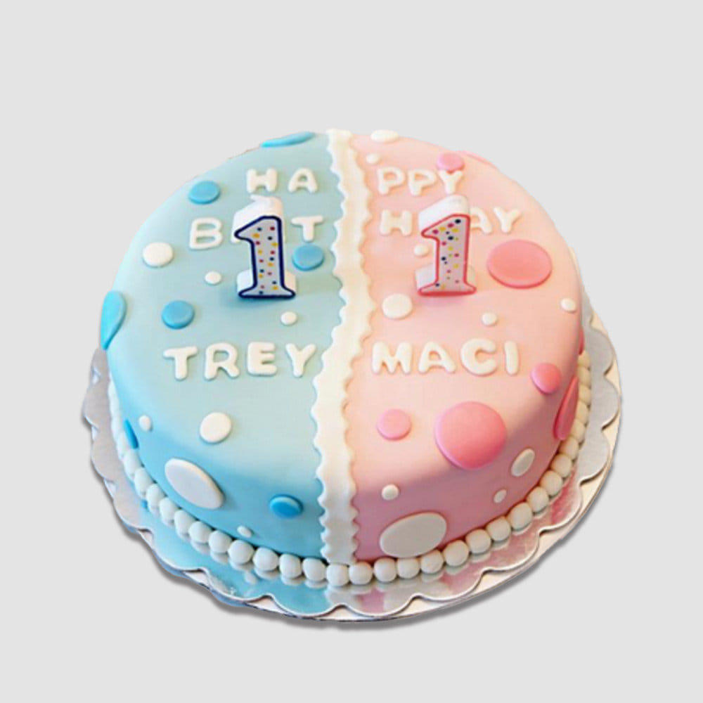 Buy Twin Polka Dot Fondant CakeTwin Polka Dot Fondant Cake