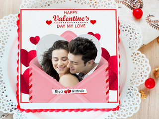 Valentine Vibes - A valentine photo cake