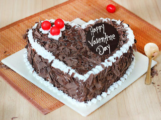Valentines Day Black Forest Heart Cake