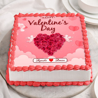 Top View of Valentines Day Poster Cake