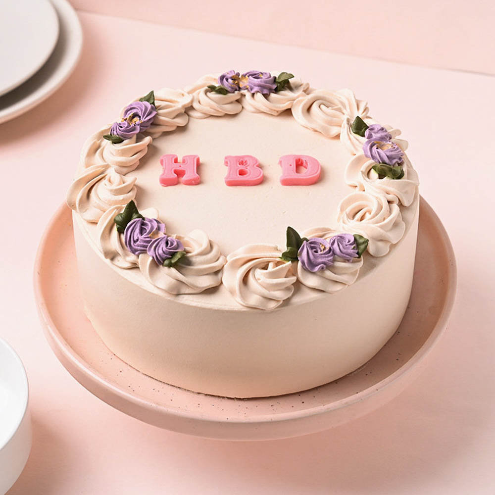 Vanilla Rosette Birthday Cake Online