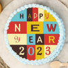 Colorful Happy New Year Photo Cake